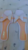 Max Extra Ladies Pretty Bow Flat Slides - Pearl CC Design - 2