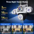 12MP WiFi 3 Lens CCTV Security Camera with Two-Way Audio - 3
