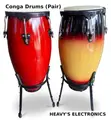 Conga Drums (Pair) - Red Sunburst - 2
