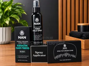 NAN Hair Fibers Black - Natural Hair Thickening Kit