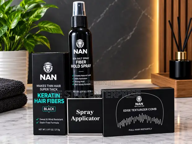 NAN Black Keratin Hair Fibers - Hair Thickening Fiber - 1