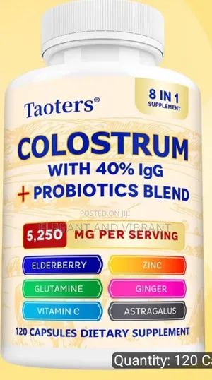 Grass Fed Colostrum with Probiotic Blend, Elderberry & Ginger - 120 Capsules