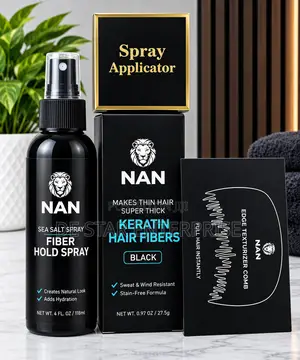 NAN Black Hair Fibers - Instant Fuller Look Kit