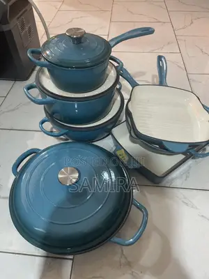 Blue Cast Iron Cookware Set