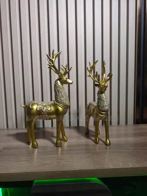 Decorative Golden Couple Deer Figurines