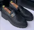 Men's Black Leather Lace-Up Shoes - 1