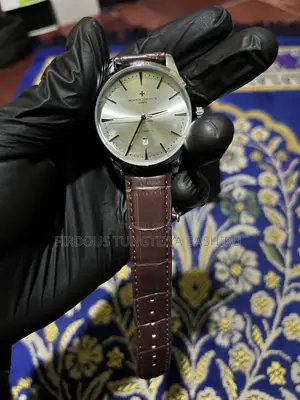 Vacheron Constantin Style Watch - Champagne Dial, Brown Leather