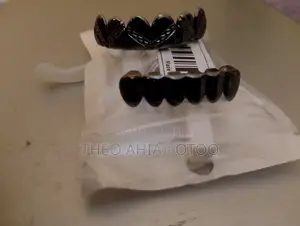 Black Teeth Grillz - 6 Front Top & Bottom