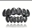Black Teeth Grillz - 6 Front Top & Bottom - 3