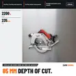 Milwaukee Circular Saw 2200W 235mm CS85SB - 1