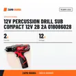 Milwaukee 12V Sub Compact Percussion Drill - 2