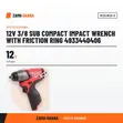 Milwaukee 12V 3/8" Sub Compact Impact Wrench (M12CIW38-0) - 2