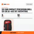 Milwaukee 12V Sub Compact Percussion Drill Kit - 2