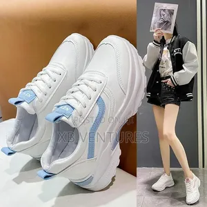 Trendy Ladies Casual White Sneakers