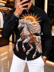 High Quality Rhinestones Designer Shirt - 4