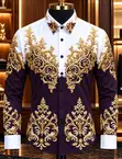 High Quality Rhinestones Designer Shirt - 5