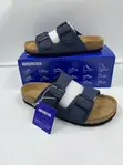 Blue Black Birkenstock Arizona Two-Strap Sandals - 1