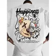 Men's Oversized Bear Print Streetwear T-Shirt - 1