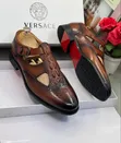 Versace Men's Leather Sandals - Brown, Sizes 39-46 - 2