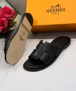 All Black Executive Men's Hermes Leather Slippers - 2