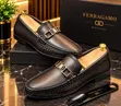 Salvatore Ferragamo Executive Men's Leather Loafers - Coffee Brown - 1