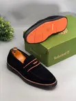 Timberland Men's Suede Loafers (Black/Orange Sole) - Brand New - 1