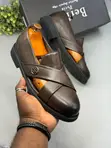 Berluti Leather Loafers - Coffee - 3