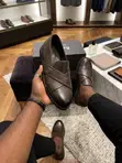 Berluti Leather Loafers - Coffee - 4