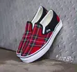 Vans Slip-On Red Plaid Sneakers - 1