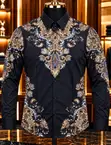 Rhinestones Design Men's Shirt - 3