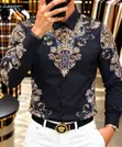 Rhinestones Design Men's Shirt - 4