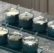Teal Ceramic Condiment Jar Set - 2