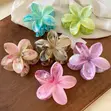 Marble Design Plumeria Flower Claw Clip - 1