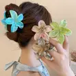 Marble Design Plumeria Flower Claw Clip - 2