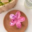 Marble Design Plumeria Flower Claw Clip - 3