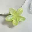 Marble Design Plumeria Flower Claw Clip - 4