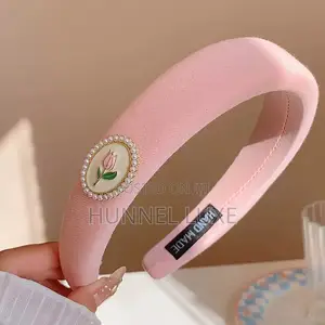 Handmade High Crown Headband - Pink