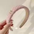 Handmade High Crown Headband - Pink - 4