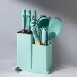 19-Piece Non-Stick Silicone Cooking Utensil Set with Wooden Handles - 3