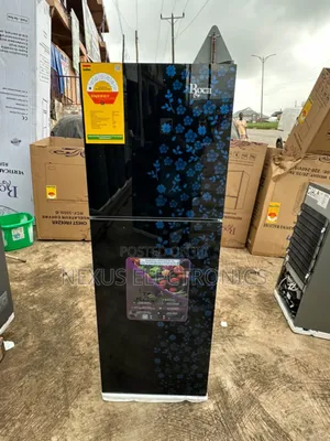 Brand New Roch 138L Double Door Glass Fridge