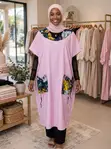 Women's Short Shirt Dress with Pocket - 2