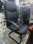 Executive Conference Chair with Curve Metal Sled Base - 2