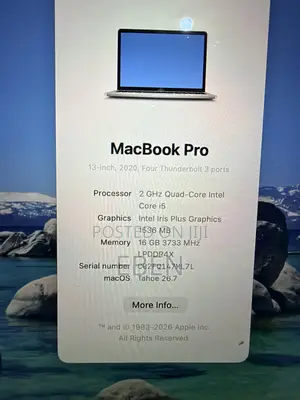 Apple MacBook Pro 2020 13" Intel Core i5 16GB RAM 512GB SSD