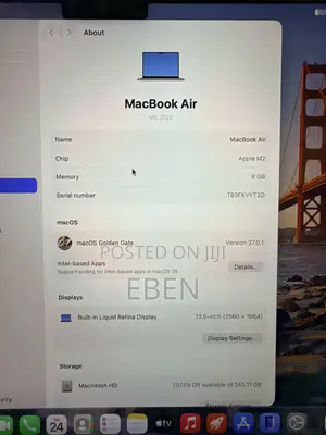 Apple MacBook Air 2022 M2 8GB RAM 256GB SSD