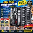 46-Piece Socket Wrench Set - Car & Motor Repair Tools - 2