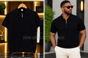 All Black Knitted Club T-Shirts for Men