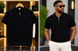 All Black Knitted Club T-Shirts for Men - 1