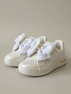 Girls River Island White Leather Sneakers - Size 23