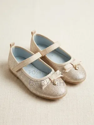 Kids Matalan Leather Flats - Gold