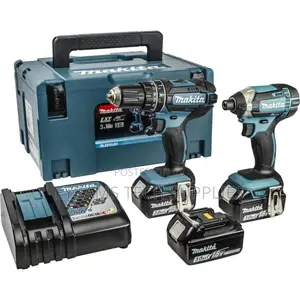 Makita 18V Cordless Twin Pack with 3 x 3Ah Batteries & 216 Accessories